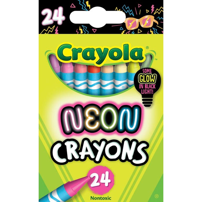 Crayola Neon Crayons, Assorted Colors, Set of 24