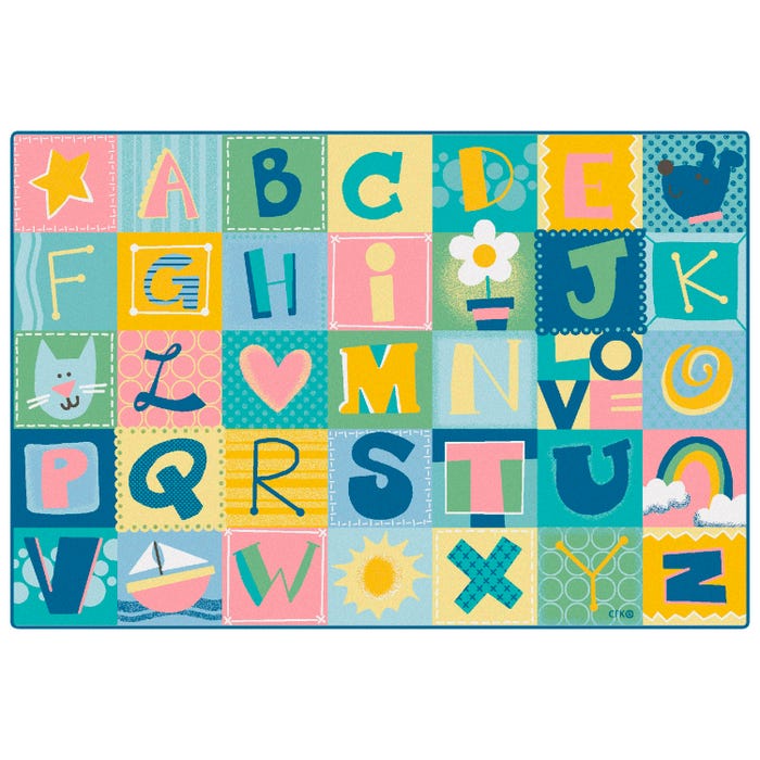 Carpets for Kids KIDSoft Toddler Alphabet Blocks Carpet, Rectangle