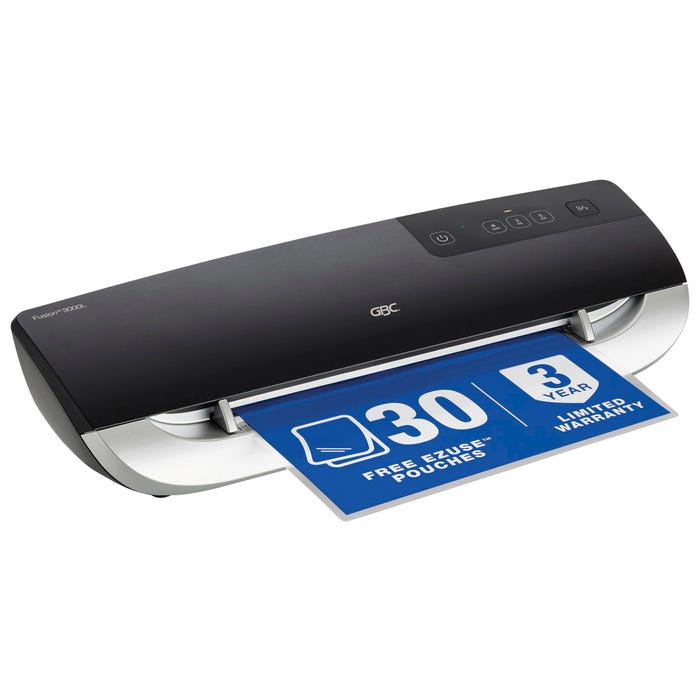 GBC Fusion 3000L Hot/Cold Pouch Laminator, 9 Inch Throat, 3 to 5 Mil, Black