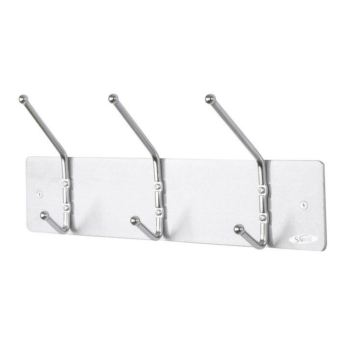 Safco Garment Hook, Steel, 18 x 3-3/4 x 7 Inches, Chrome, 3 Hook