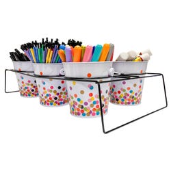 Teacher Created Resources Confetti Buckets and Caddy Set with Six Buckets 2132927