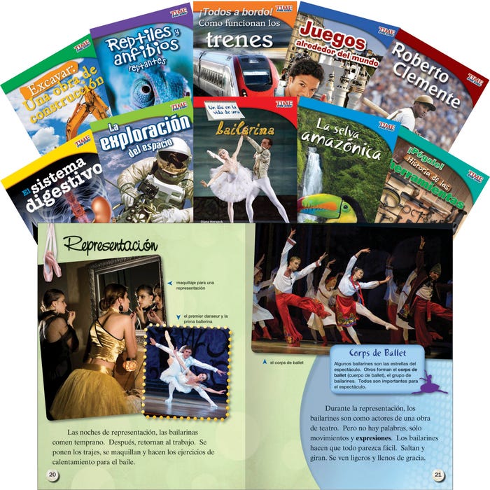 Teacher Created Materials TIME FOR KIDS Informational Text Readers Set 2, Grade 3, Set of 10, Spanish