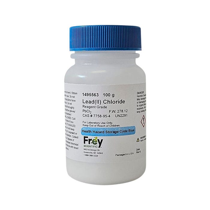 Frey Scientific Lead (II) Chloride, White Powder, Reagent Grade, 100 Grams