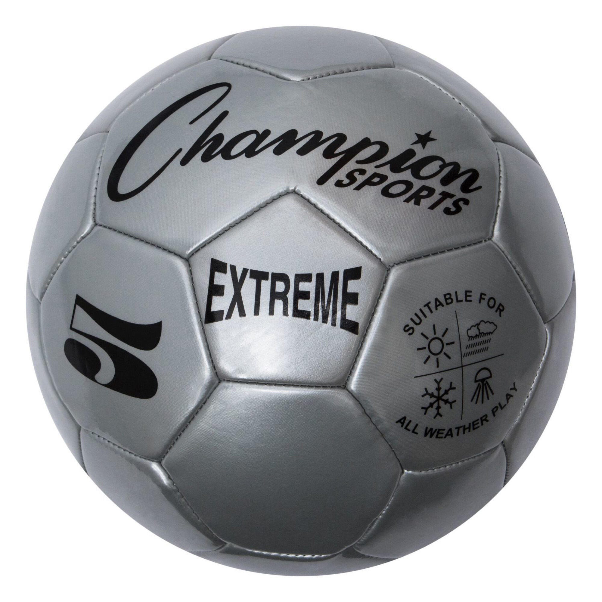 Champion Sports Extreme Series Size 5 Soccer Ball, Silver 1592984