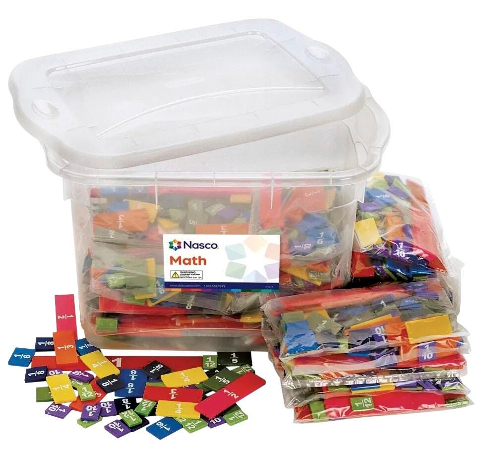 Complete Set of Fraction Tiles without Trays 2218445