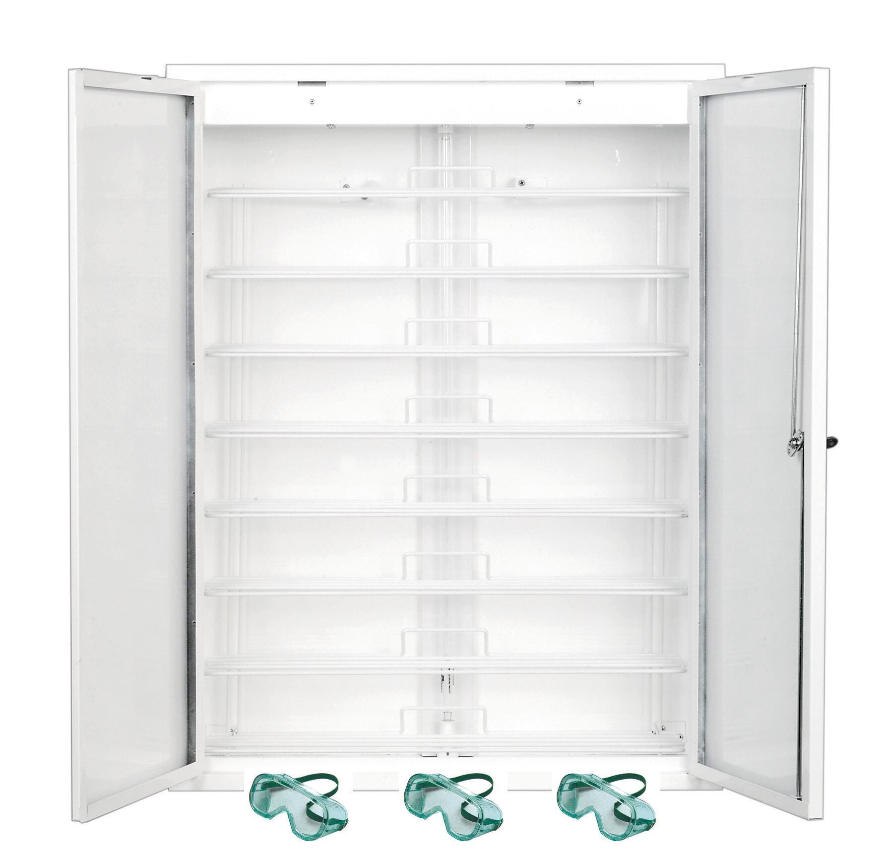 Sellstrom Germicidal Goggle Cabinet with 40 Goggles, Item Number 1489838