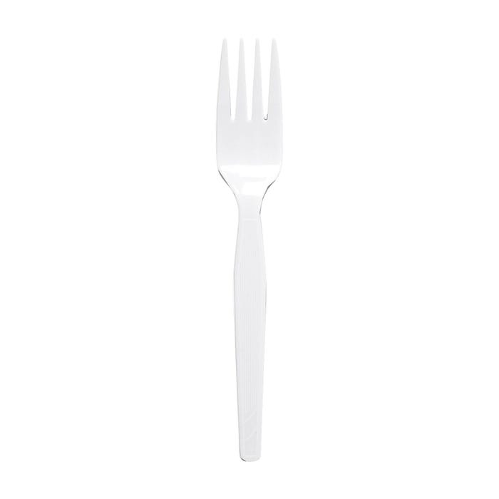 Genuine Joe Heavy Weight Fork, Polystyrene, White, Pack of 100
