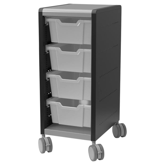 Classroom Select Geode Medium Mobile Cabinet, Single Wide, 4 Tote Trays