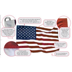 Annin Nyl-Glo ColorFast Nylon USA Full Size Large State Flag, 4 X 6 in, Item Number 1334691