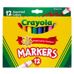 Crayola Markers, Broad Line, Assorted Colors, Set of 12 024028