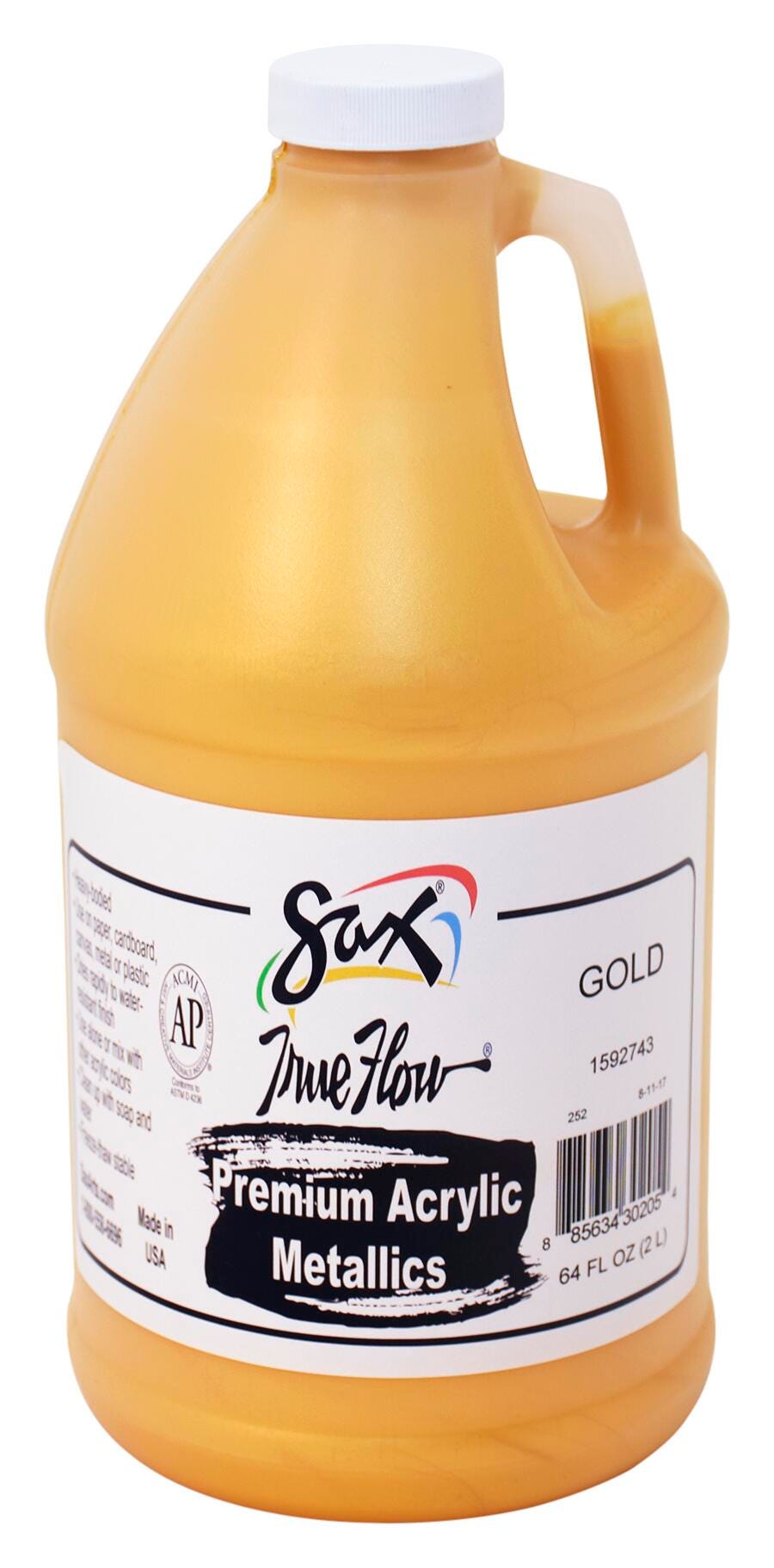 Sax Premium Heavy-Bodied Acrylic Paint, 1/2 Gallon, Metallic Gold 1592743