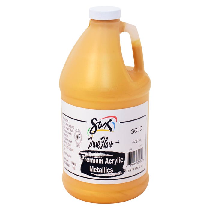 Sax Premium Heavy-Bodied Acrylic Paint, 1/2 Gallon, Metallic Gold