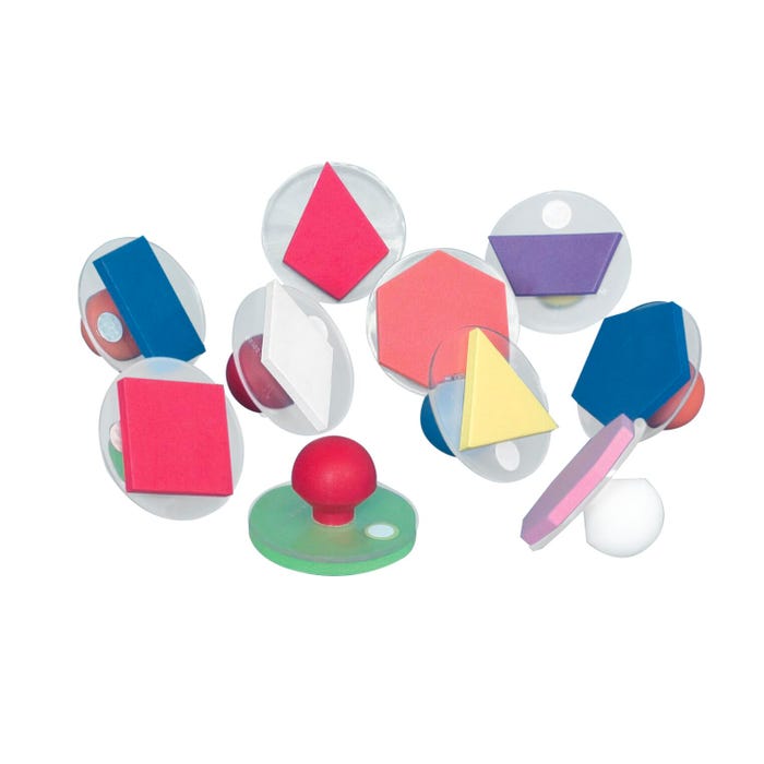 Center Enterprises Giant Geometric Shapes Stamp Set with Storage Case, 3 Inch, Set of 10