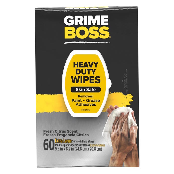 Nice Pak Grime Boss Hand and Everything Wipes, Extra Large, Pack of 60