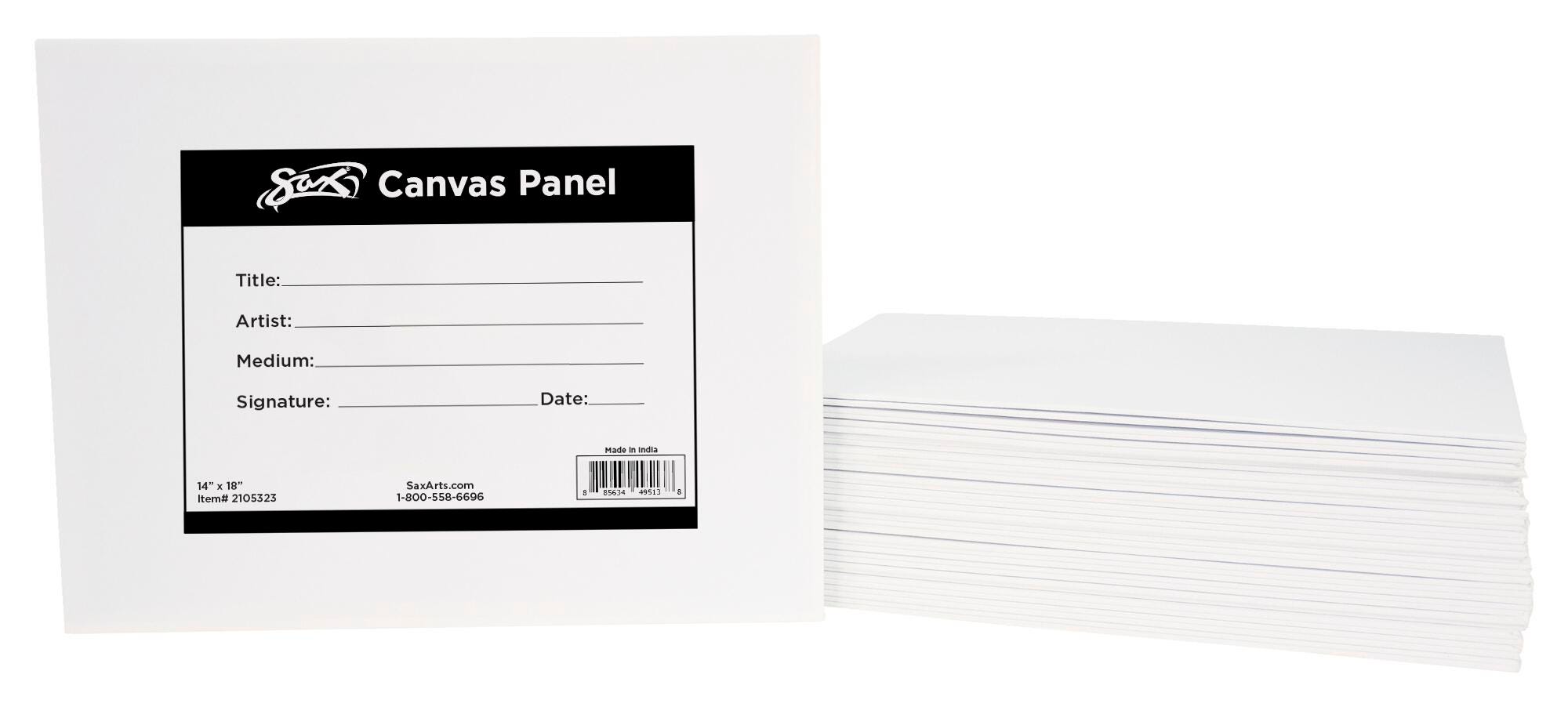 Sax Genuine Canvas Panels, 14 x 18 Inches, White, Pack of 36 2105323