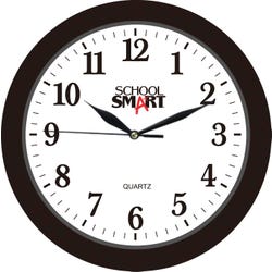 School Smart Silent Movement Wall Clock, 10 in White Dial, Black Frame 1563727