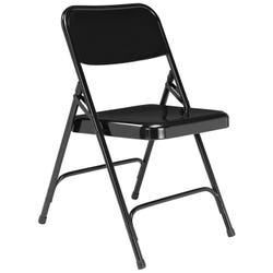 National Public Seating 200 Premium Folding Chair, 18 ga Steel Frame, 18-1/4 x 20-1/4 x 29-1/2 Inches, Black, Set of 4, Item Number 2051430