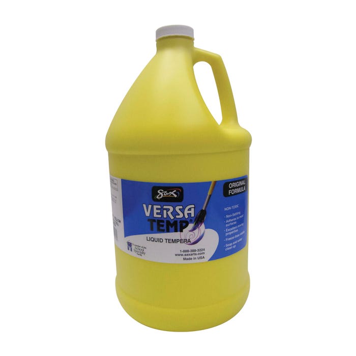 Sax Versatemp Heavy-Bodied Tempera Paint, 1 Gallon, Primary Yellow