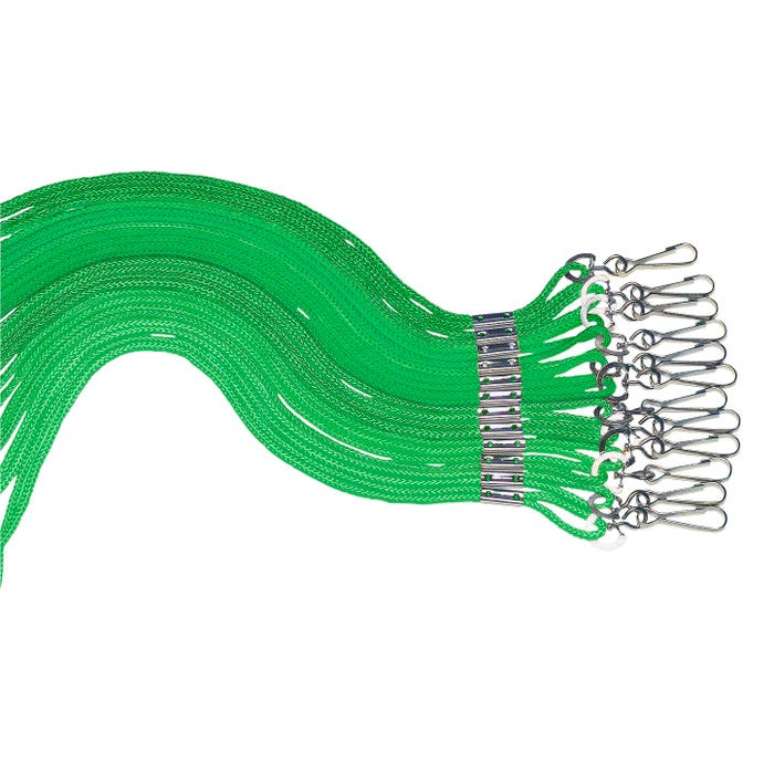 Sportime Braided Nylon Lanyards with Clips, 20 Inches, Green, Pack of 12