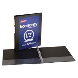 Avery Economy Round Ring View Binder, 1/2 Inch, Black 1565387