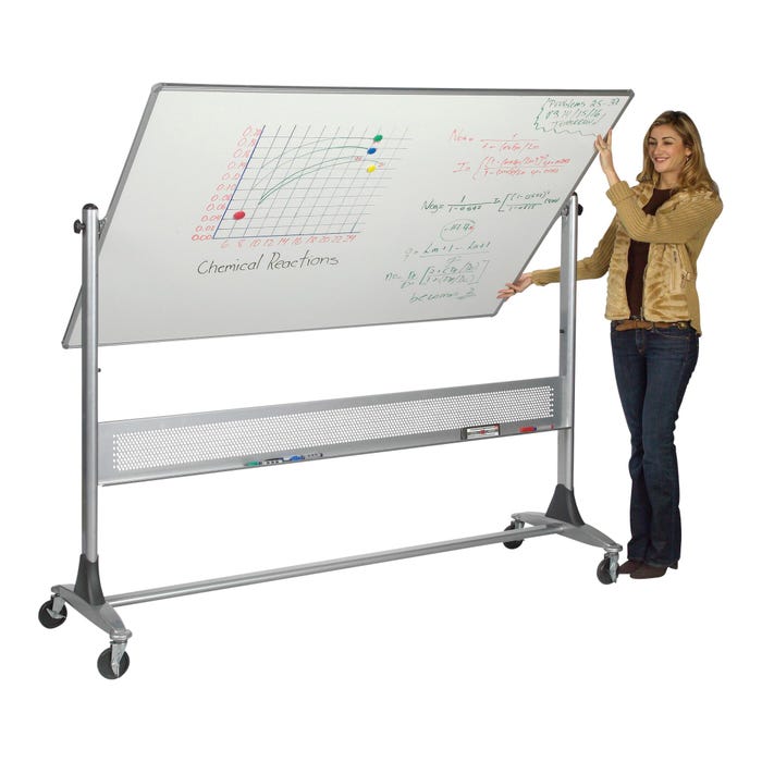 MooreCo Platinum Reversible Porcelain Markerboard, 4 x 8 Feet