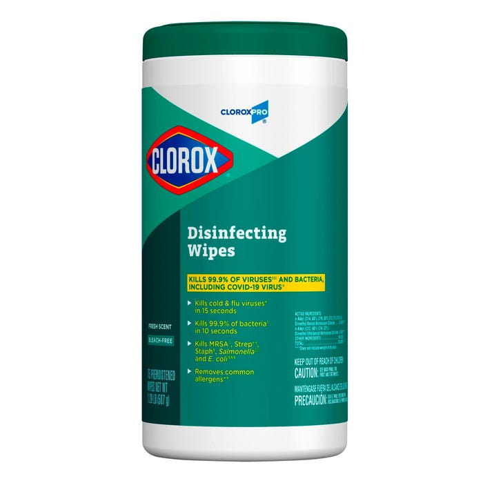 CloroxPro Bleach Free Disinfecting Wipe, Fresh Scent, 75 Wipes