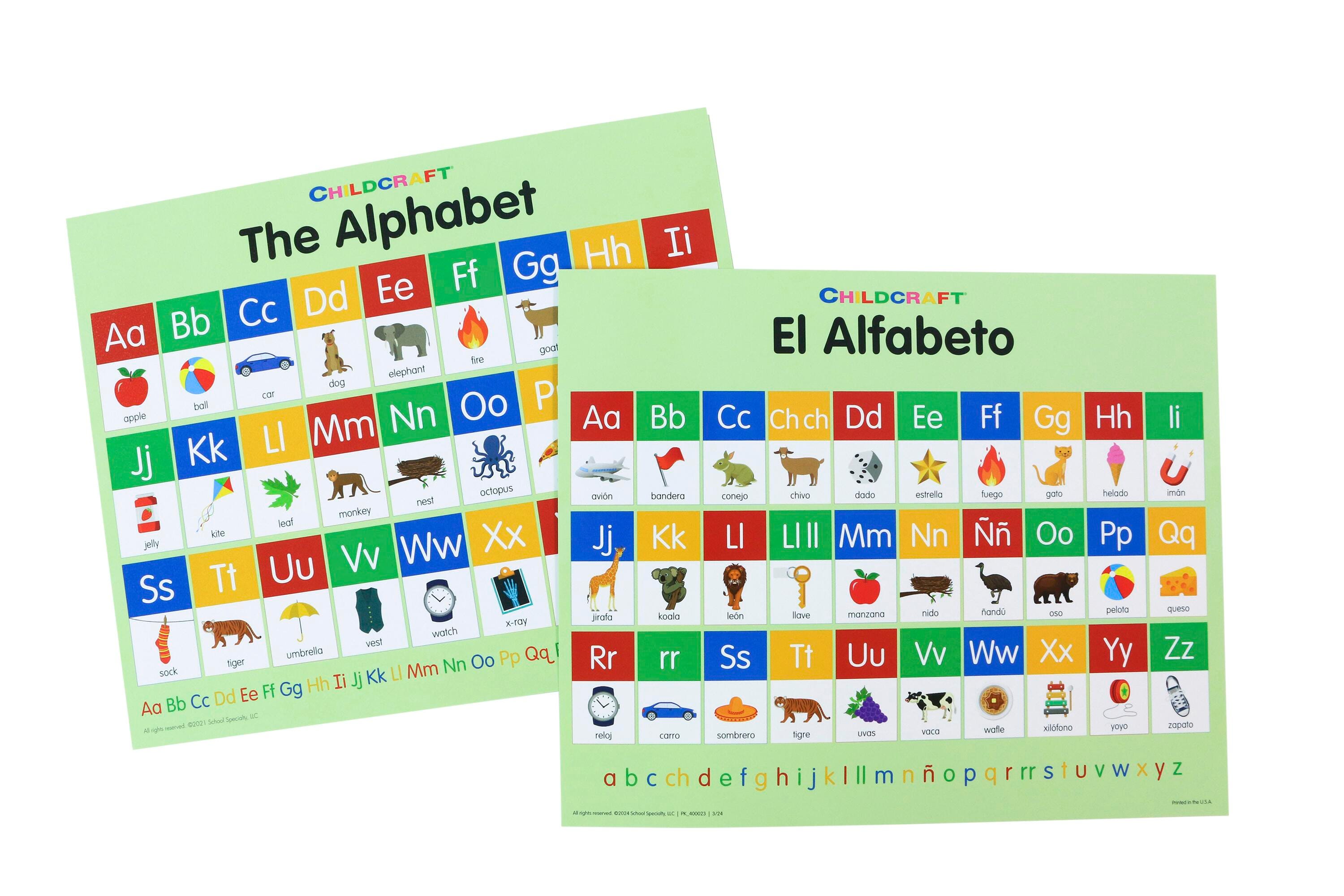 Childcraft Spanish and English Alphabet Charts, Pack of 25 2141185