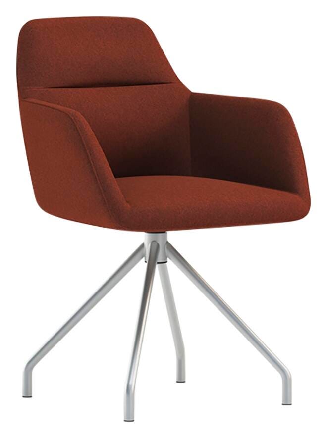 AIS Juggle Chair with 4-Leg Swivel Base, Silver Frame, 23 W x 26 D x 32 H in 4002596