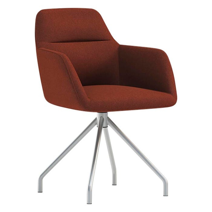 AIS Juggle Chair with 4-Leg Swivel Base, Silver Frame, 23 x 26 x 32 Inches