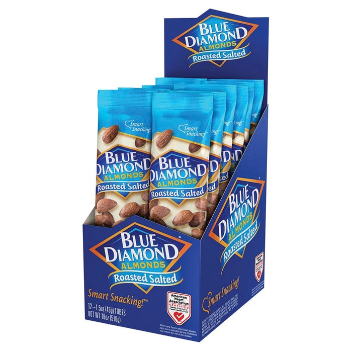 Blue Diamond Roasted Salted Almonds, Pack of 12