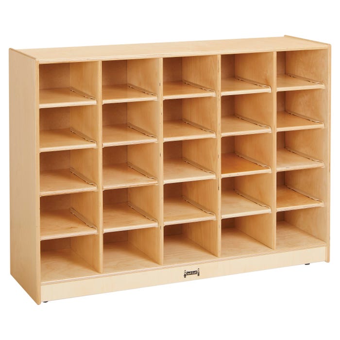 Jonti-Craft Mobile Cubby Unit, 25 Bin Capacity, 48 x 15 x 35-1/2 Inches