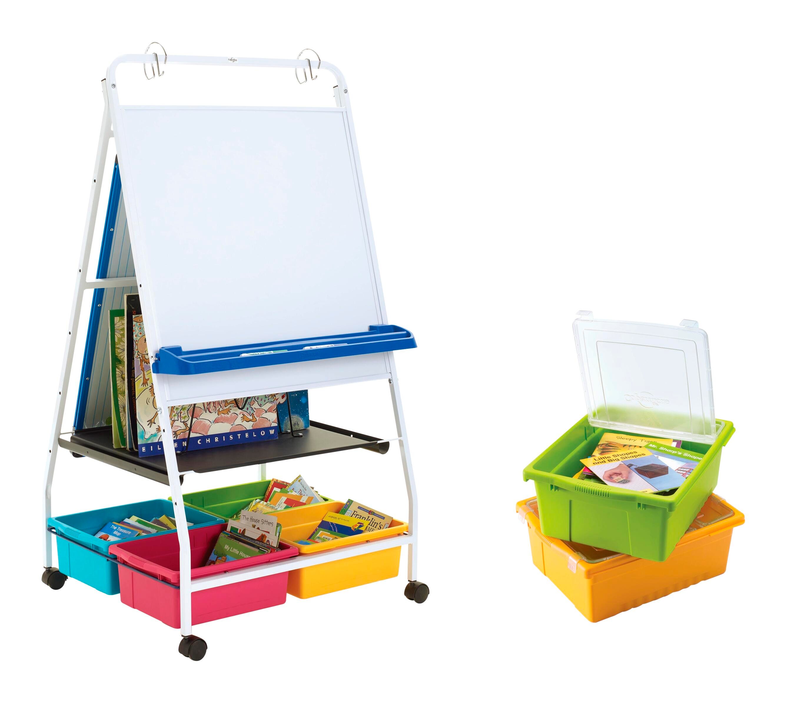 Copernicus Classic Royal Reading Writing Center with Vibrant Tubs and Lids, 33 x 27 x 56-1/2 Inches, Item Number 2096416