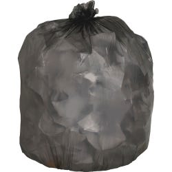 Genuine Joe Low Density Can Liners, 33 Gallon, 0.45 mil, Black, Pack of 250