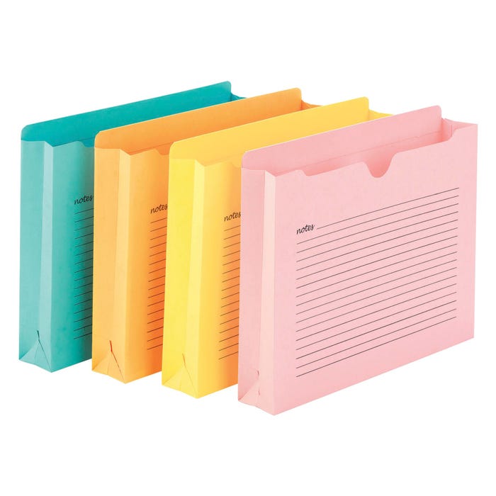 Smead Pre-Printed Notes File Jacket, Letter Size, 2 Inch Expansion, Assorted Colors, Pack of 12