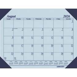 House of Doolittle Ecotones Compact Academic Desk Pad Calendar, 12 Months, August 2026 to July 2027, 18-1/2 x 13 Inches, Blue