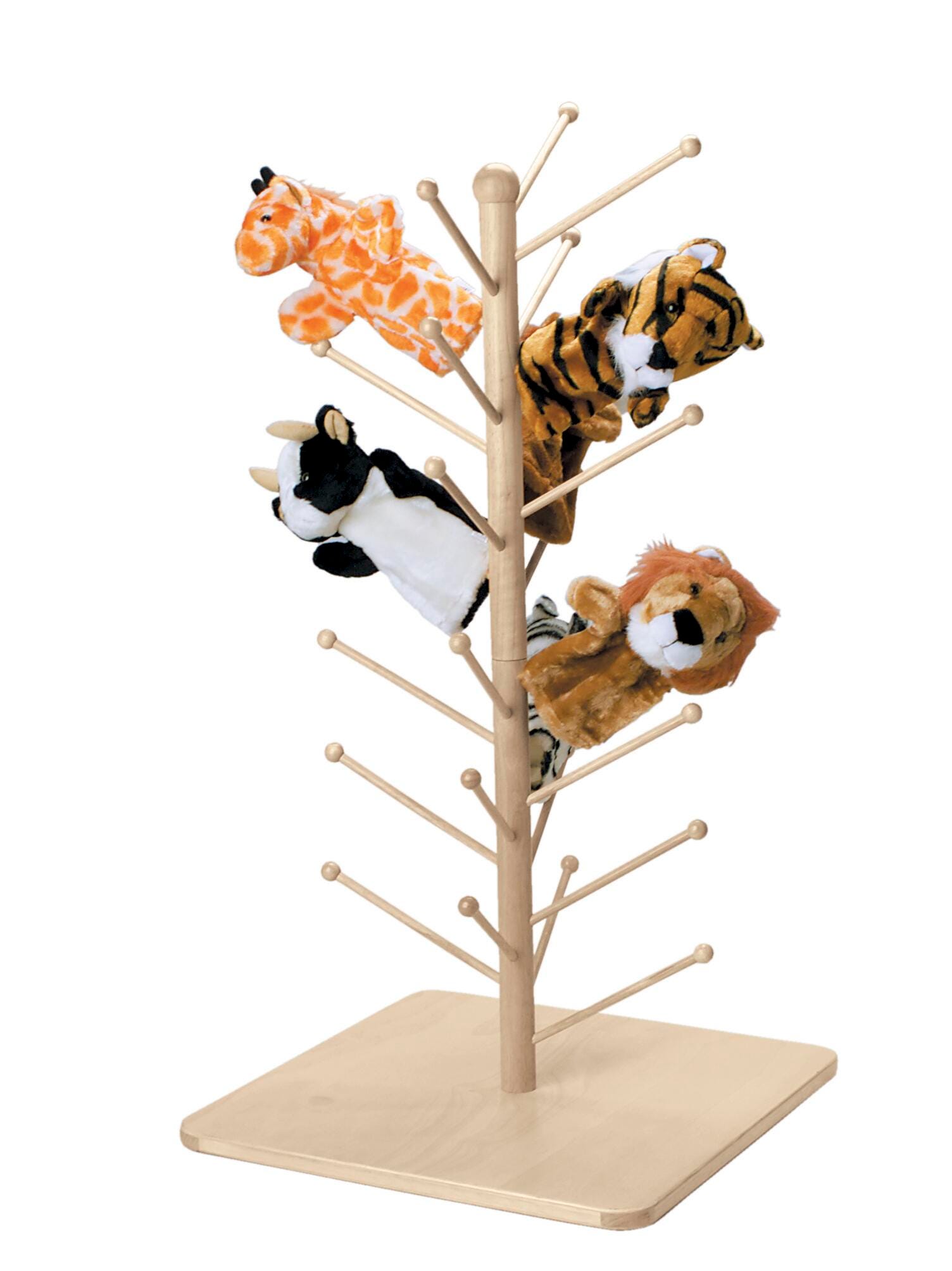 Marvel Education Wooden Puppet Tree, Adjustable, Holds 13 to 26 Hand Puppets 1535086