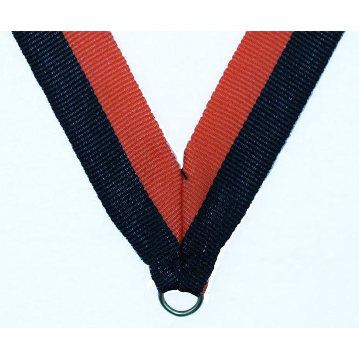 Neck Ribbon, 7/8 x 32 Inches, Black/Orange