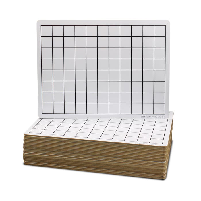 Flipside Dry Erase Graph 1 Inch Grid Two-Sided Boards, 9 x 12 Inches, Pack of 24