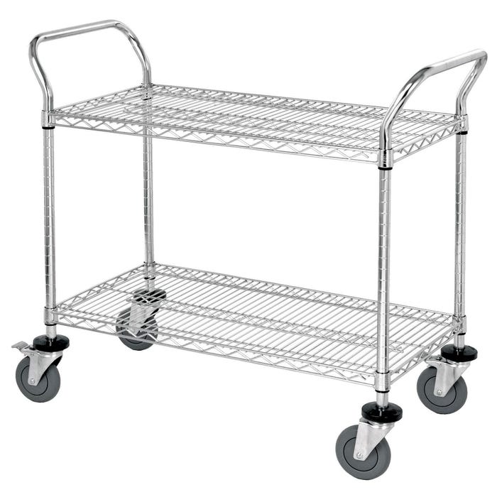 Quantum 2-Shelf Utility Cart with 4 Wheels