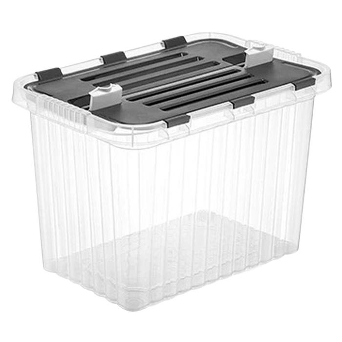 Superio Brand Hinged Lid Storage Bin, 18 Quart, 16 Liter, Clear