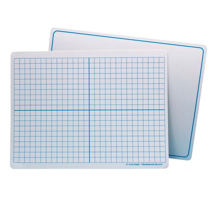 Flipside XY Axis Two-Sided Dry Erase Learning Mat, 9 x 12 Inches, Pack of 48