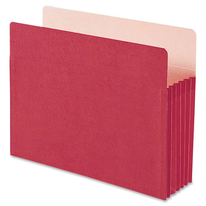 Smead Expanding File Pocket, Letter Size, 5-1/4 Inch Expansion, Red