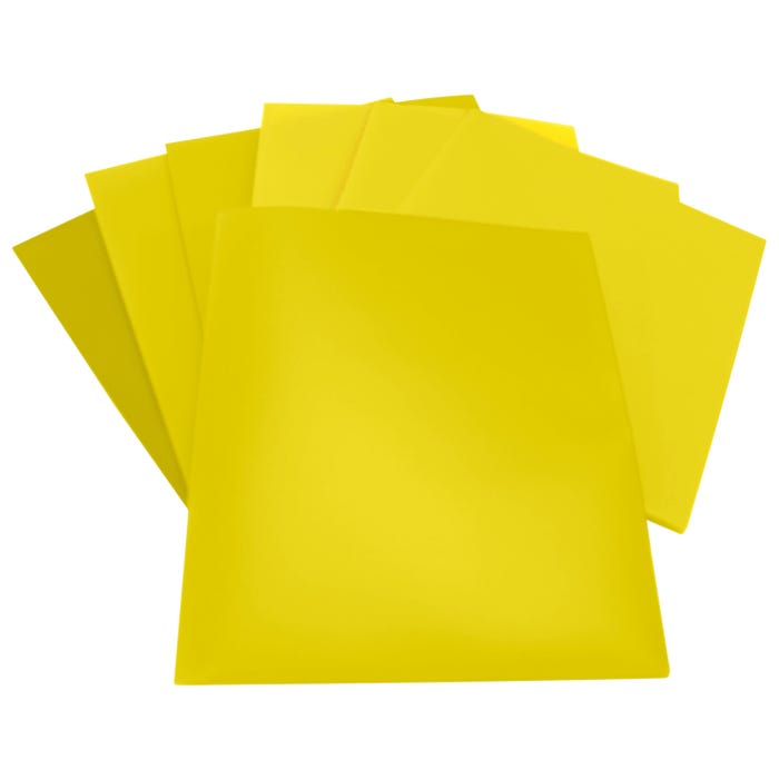 School Smart 2-Pocket Poly Folders, Yellow, Pack of 25