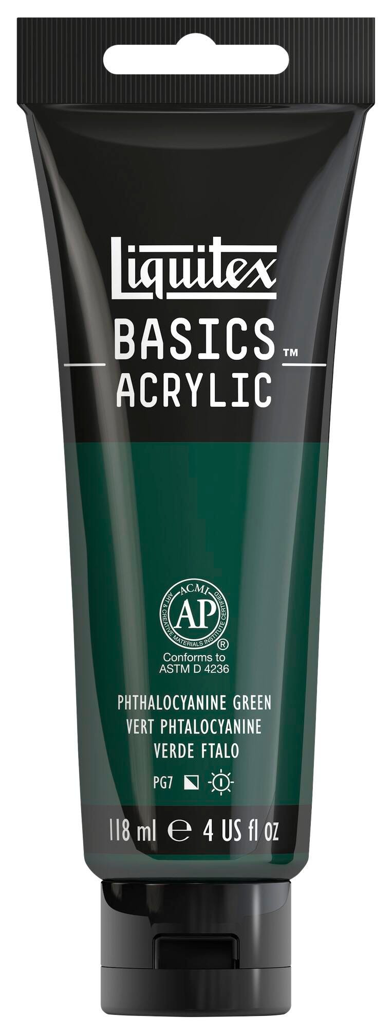 Liquitex BASICS Acrylic Paint, 4 Ounces, Phthalocyanine Green Item Number 403690