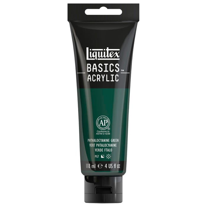 Liquitex BASICS Acrylic Paint, 4 Ounces, Phthalocyanine Green