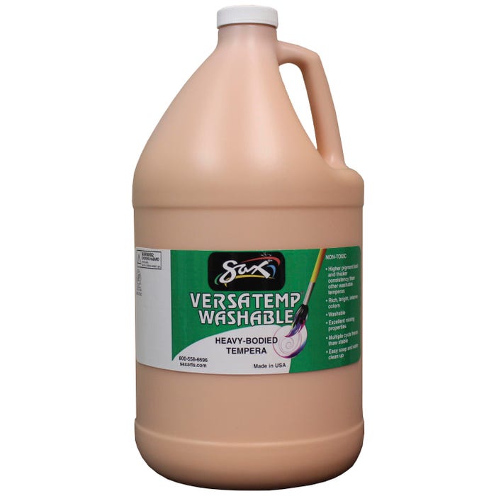 Sax Versatemp Washable Heavy-Bodied Tempera Paint, 1 Gallon, Peach