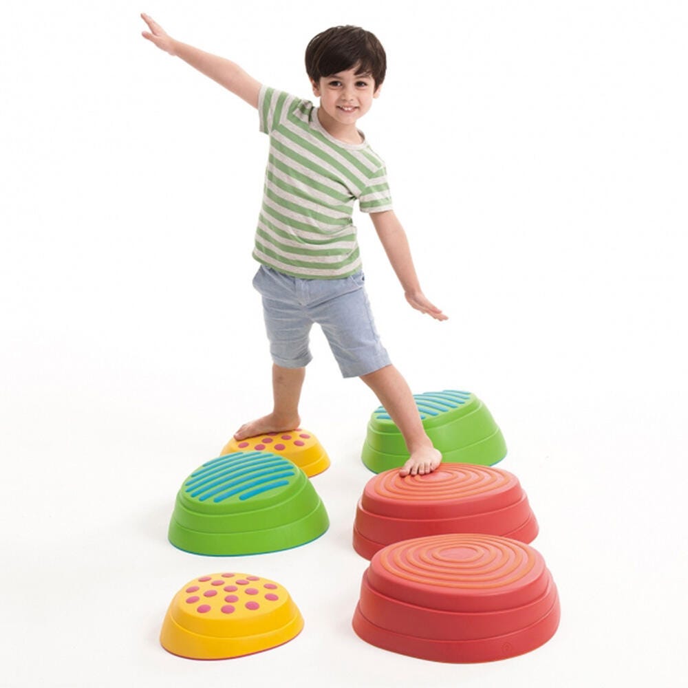 Image for Weplay Rainbow River Stones, Set Includes 2 Small, 2 Medium and 2 Large from School Specialty