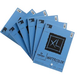 Canson XL Watercolor Pad, Wireless, 9 x 12 Inches, 140 lb, 30 Sheets, Pack of 6