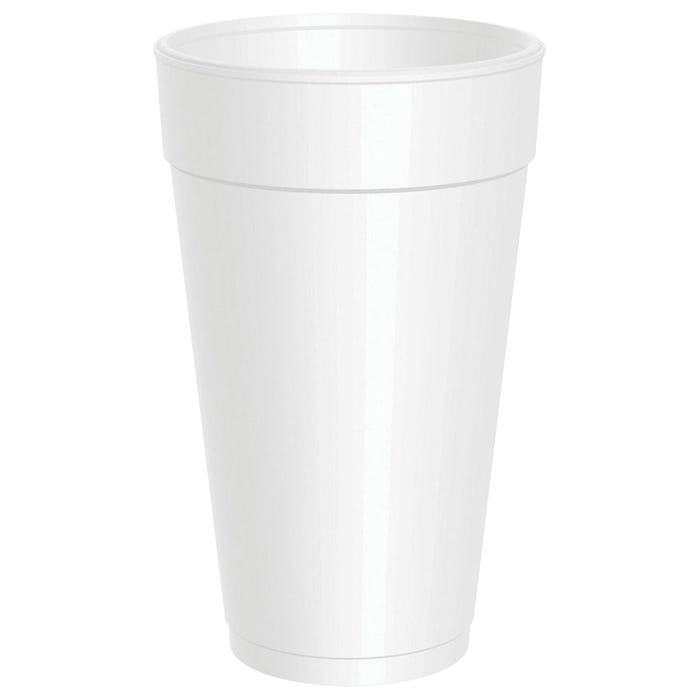 Dart Insulated Foam Cups, Hot/Cold, Foam, 20 Ounces, White, Pack of 500