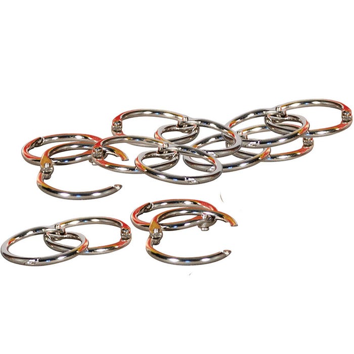 School Smart Loose Leaf Rings, 1-1/2 Inches, Nickel Plated Steel, Pack of 100